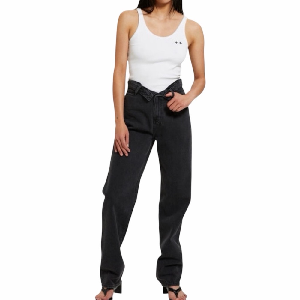 Ksubi Undone Playback Navanas Jeans Size 32 Black Baggy Wide Leg Rebel Denim - Picture 2 of 9